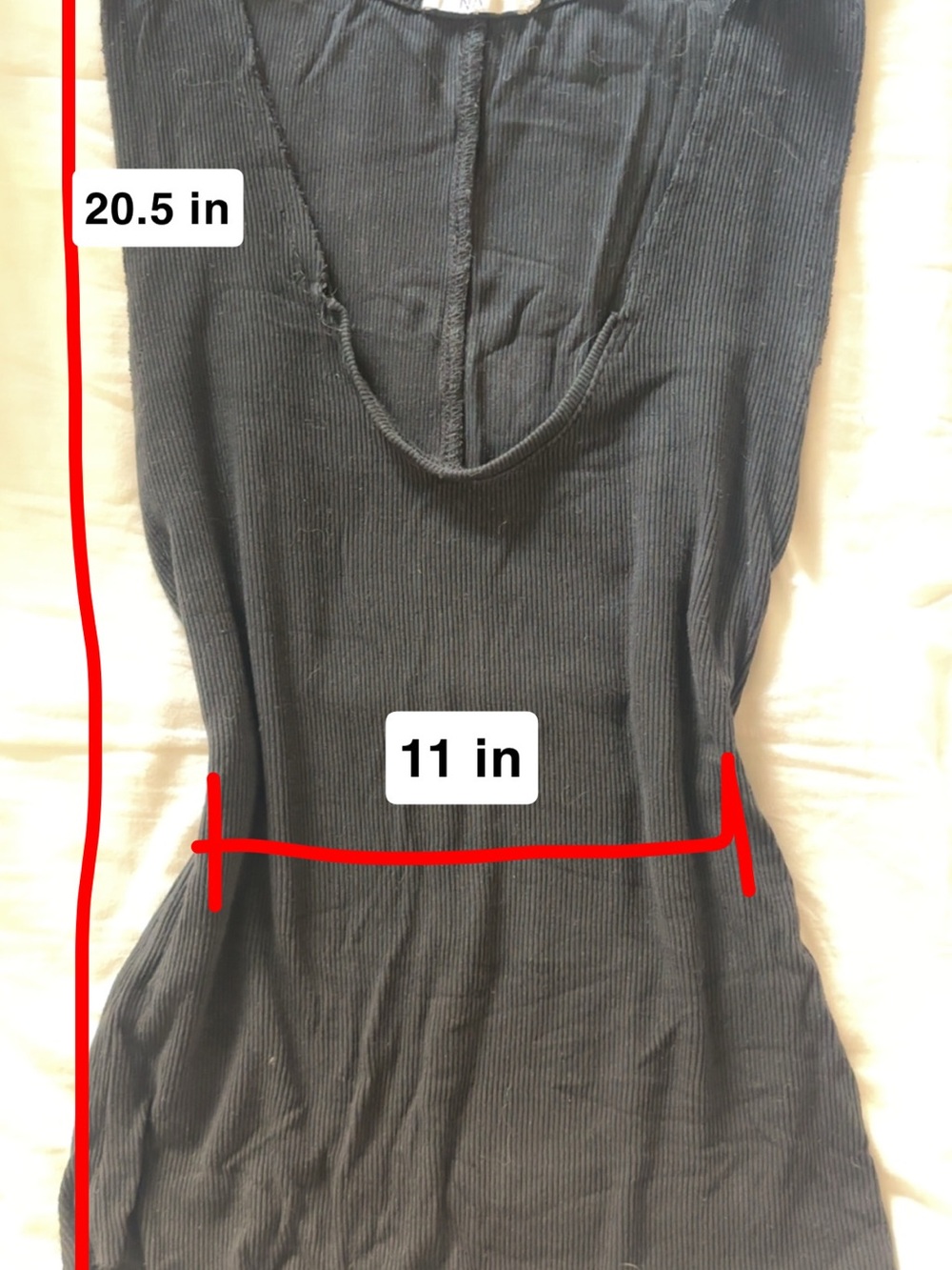 Slim Ribbed Black Tank — Women's Stretch Scoop Neck